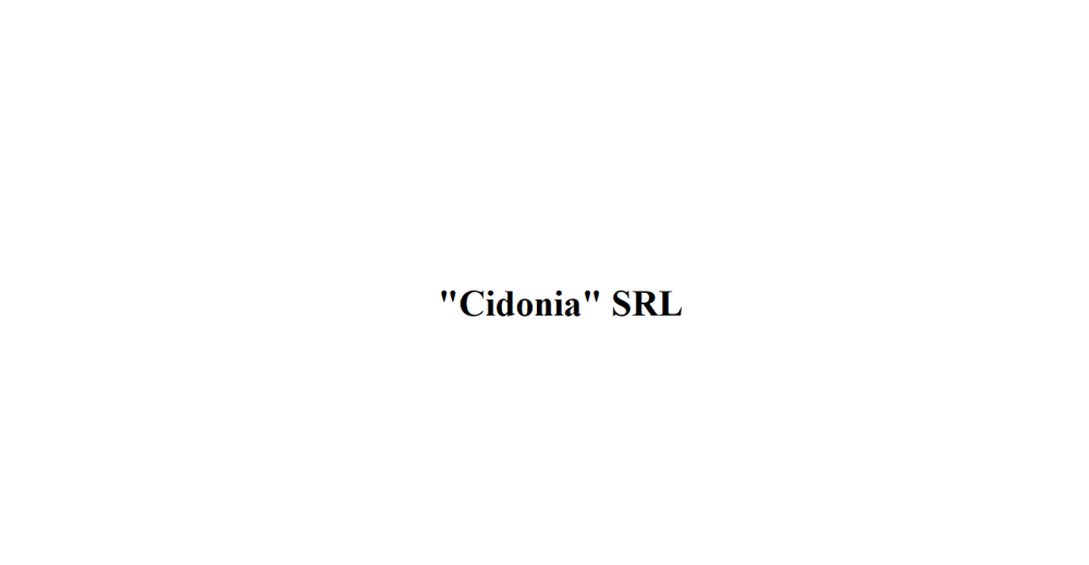 "Cidonia" SRL