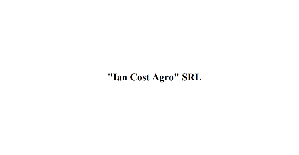 "Ian Cost Agro" SRL
